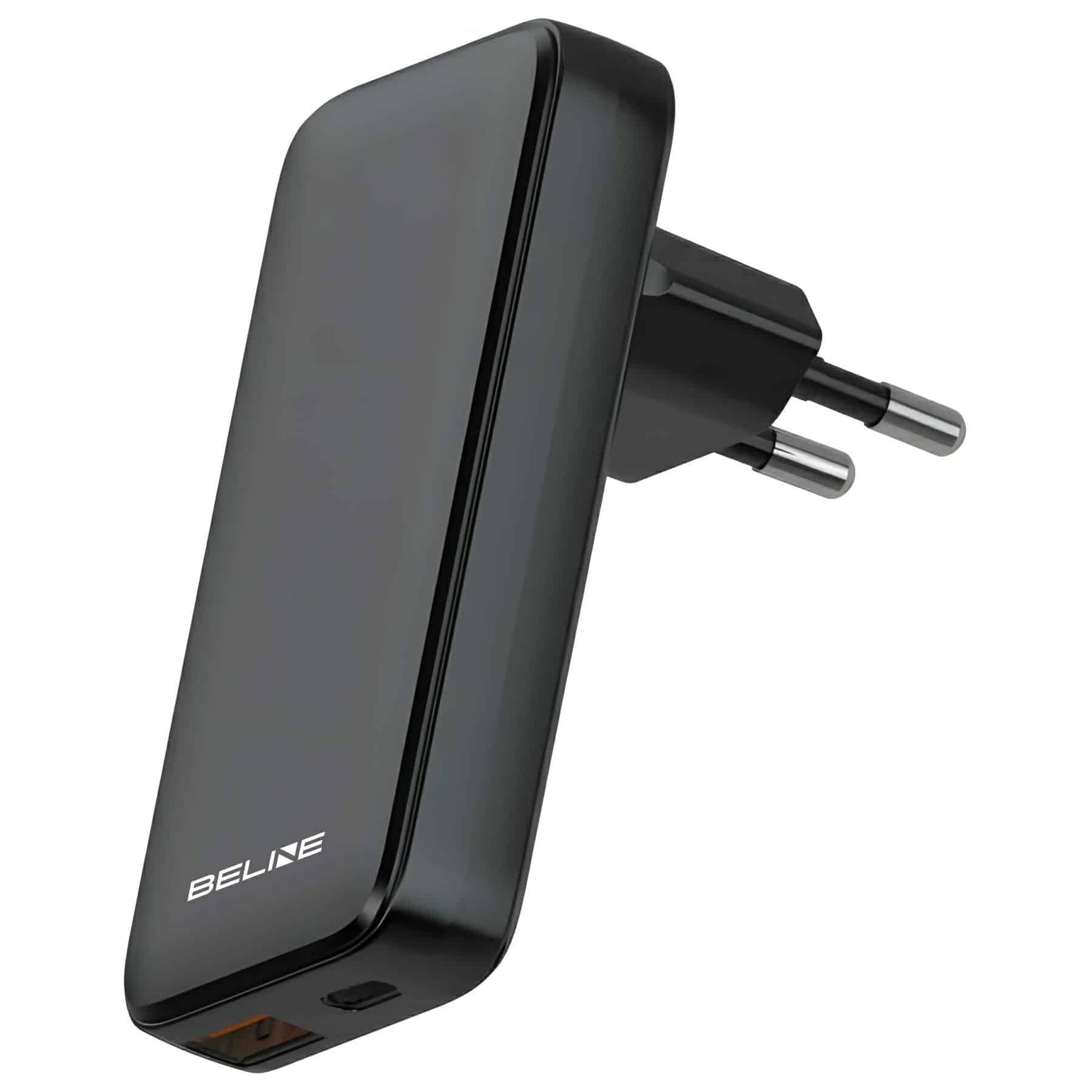 Φορτιστής Beline 1x USB-C + 1x USB 65w Μαύρος (μόνο Κεφαλή) Pd 3.0 + Qc 3.0 Bln2cw65