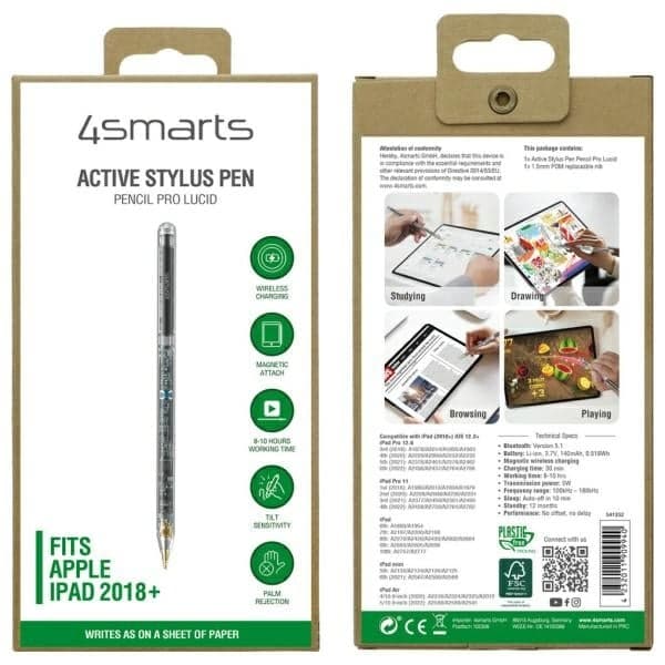 4smarts Active Stylus Pen Pencil Pro - Διαφανής Ρυσίκι Για iPad 541252 2