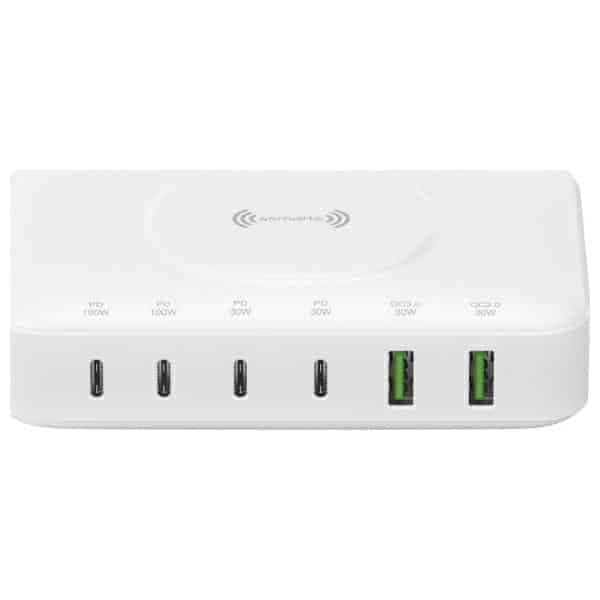 4smarts Σταθμός Φόρτισης 7 Σε 1 100w Με Ασύρματη Φόρτιση Λευκός 540570