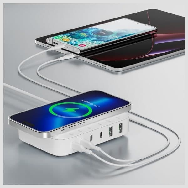 4smarts Σταθμός Φόρτισης 7 Σε 1 100w Με Ασύρματη Φόρτιση Λευκός 540570 3