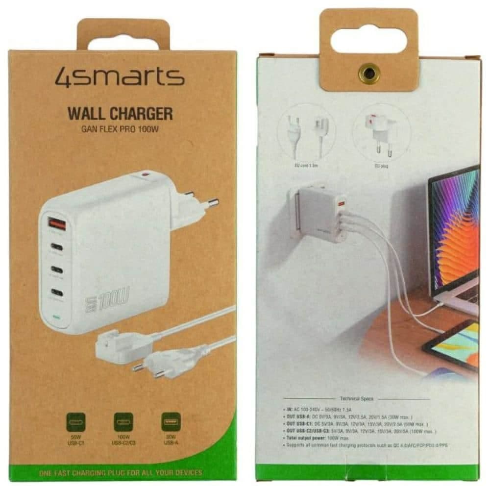 Φορτιστής 4smarts Flex Pro 100w Με 3xusb-C Και 1xusb-A - Λευκός 6