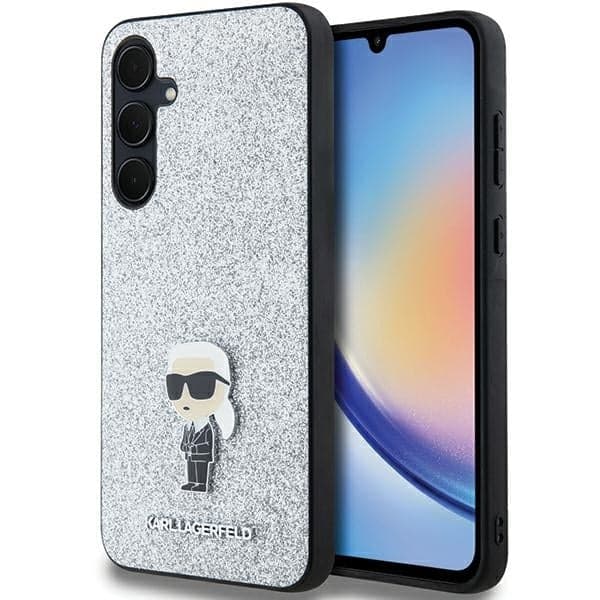 Karl Lagerfeld Fixed Glitter Ikonik - θήκη για Samsung Galaxy A35 - Ασημένιο