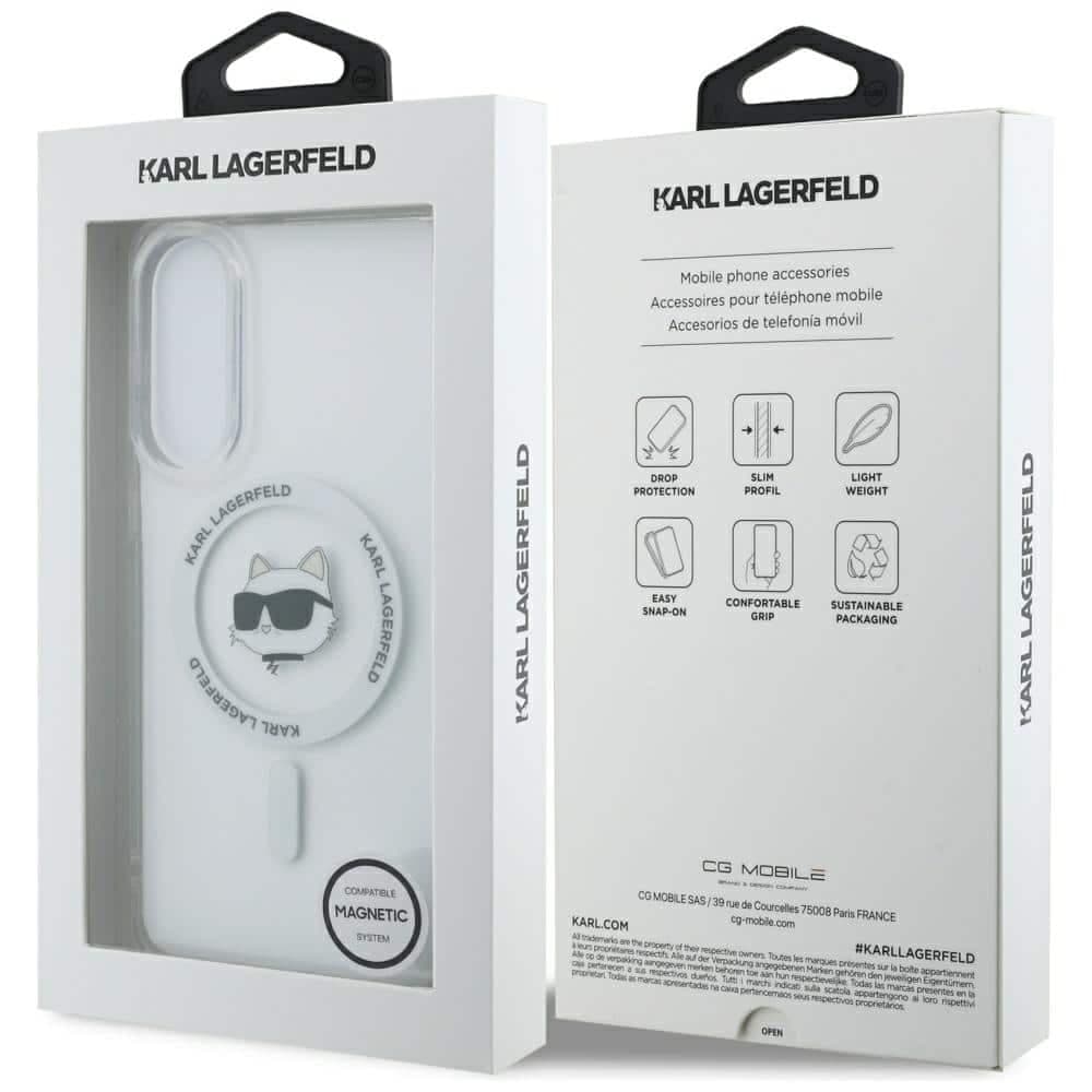 Karl Lagerfeld Choupette Head Printed Logo MagSafe - θήκη για Samsung Galaxy S25 Edge - Λευκό 8