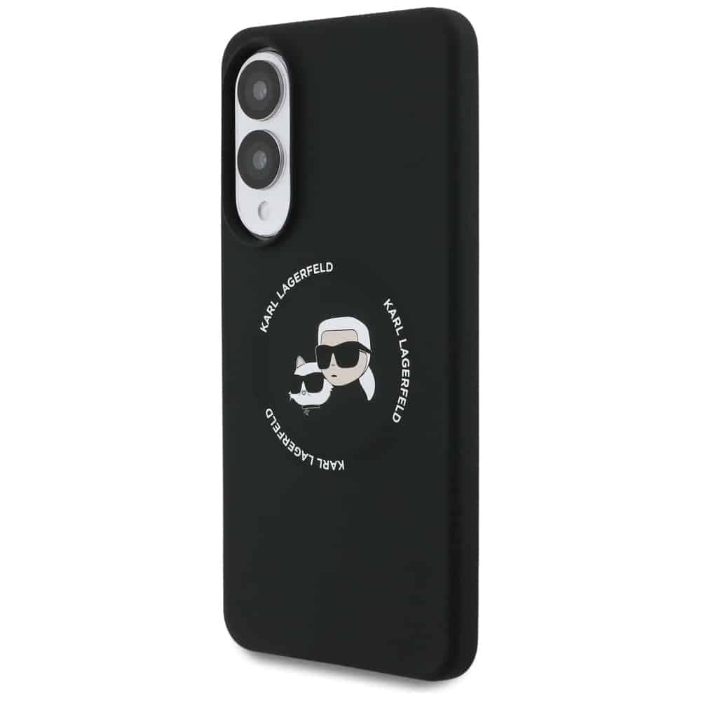Karl Lagerfeld Διπλά Κεφάλια και Μαγνητικό Δαχτυλίδι MagSafe - θήκη για Samsung Galaxy S25 Edge - Μαύρο 2