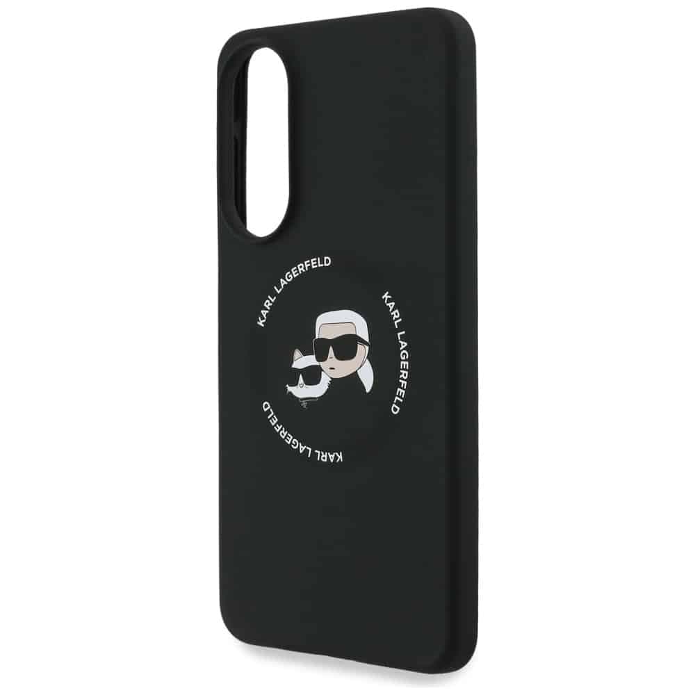 Karl Lagerfeld Διπλά Κεφάλια και Μαγνητικό Δαχτυλίδι MagSafe - θήκη για Samsung Galaxy S25 Edge - Μαύρο 6