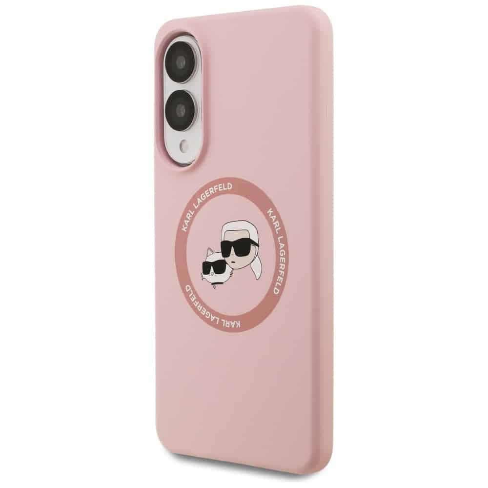 Karl Lagerfeld Διπλές Κεφαλές και Κύκλος MagSafe - θήκη για Samsung Galaxy S25 Edge - Ροζ 2
