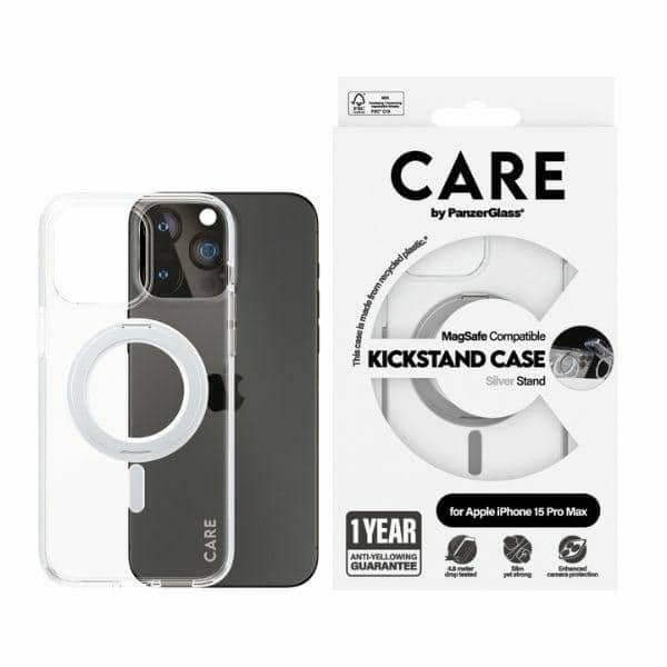Θήκη Kickstand Care By Panzerglass Για iPhone 15 Pro Max 6.7" Magsafe - Ασημί 1415