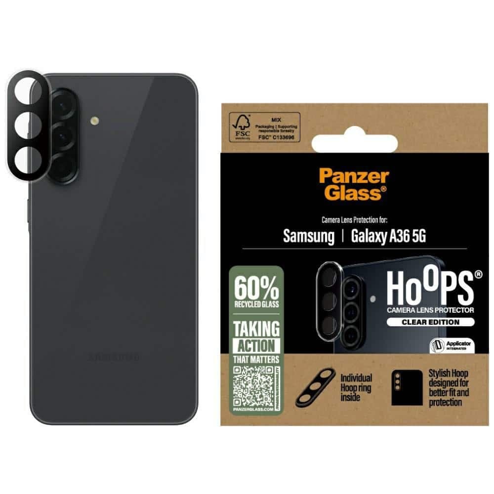 Προστατευτικό Φακού Panzerglass Hoops® Από Γυαλί Tempered Για Samsung Galaxy A36 5g Διαφανές