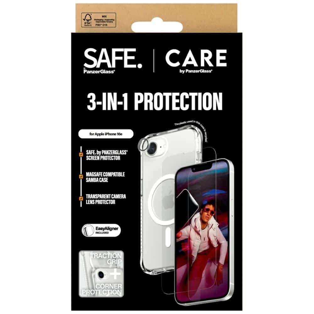 Σετ Προστασίας Care By Panzerglass Προστασία Οθόνης και κάμερας Για iPhone 16e 5