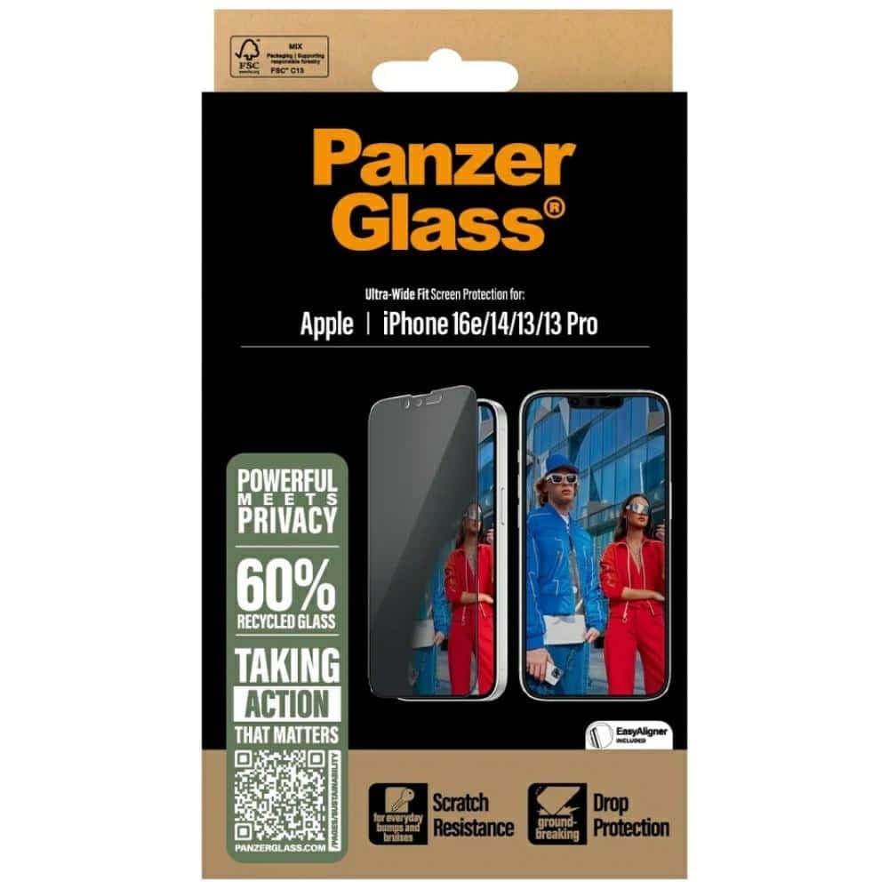 Γυαλί Ιδιωτικότητας Panzerglass Ultra-Wide Fit Για iPhone 16e/14/13/13 Pro 4