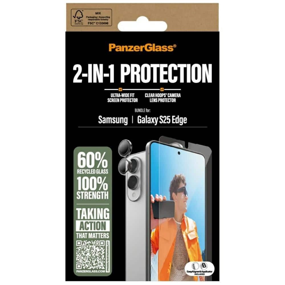 Σετ Προστασίας Panzerglass Hoops+uwf 2-Σε-1 Γυαλί+φακός Για Samsung Galaxy S25 Edge 4