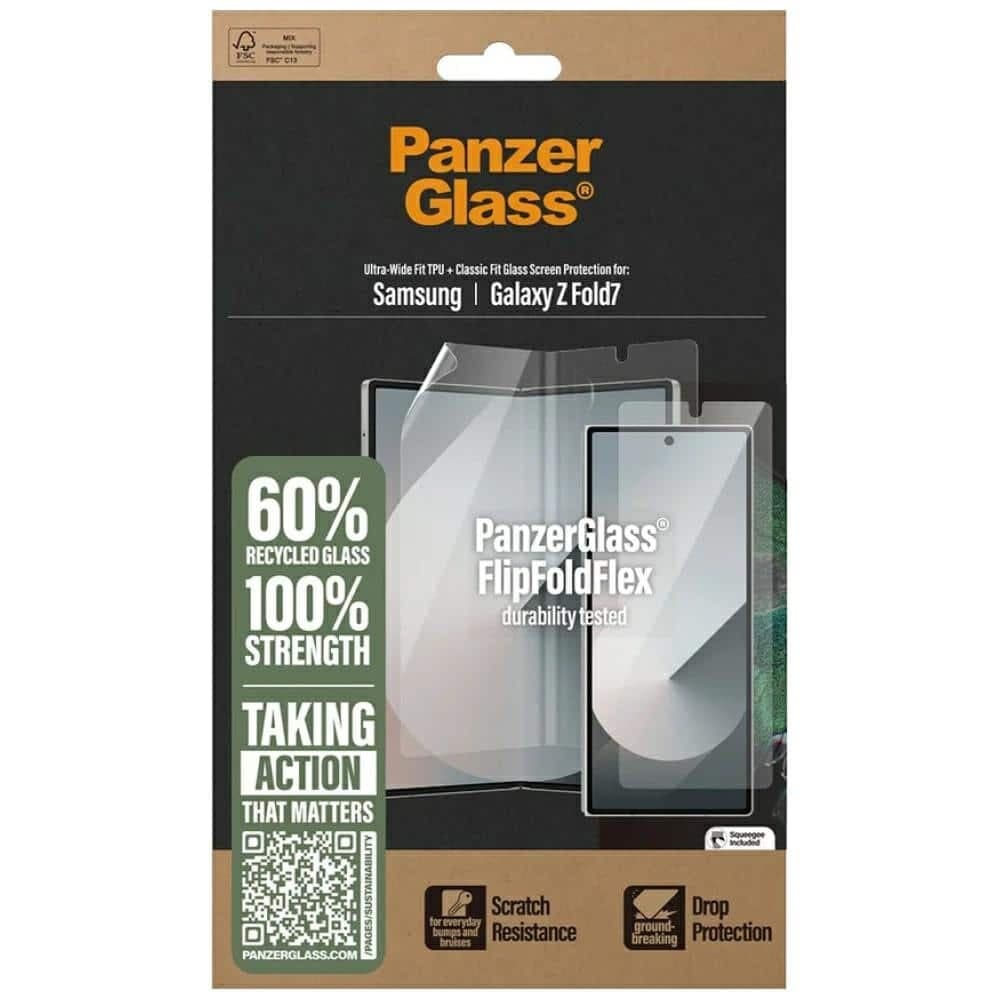 Σετ Προστασίας Panzerglass Flipfoldflex 2-Σε-1 Κλασικής Εφαρμογής Γυαλί + Υλικό Tpu Ultra-Wide Για Samsung 4