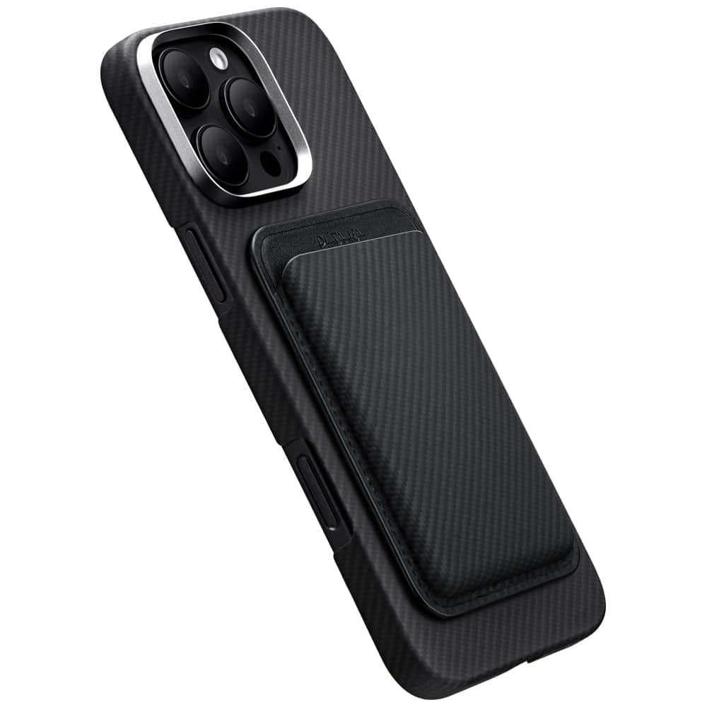 Μαγνητικό Πορτοφόλι Pitaka Woven Wallet Magsafe Για Τηλέφωνο Μαύρο Γκρι 3