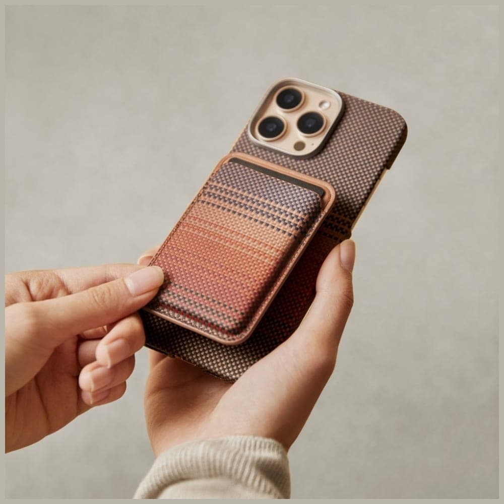 Μαγνητικό Πορτοφόλι Pitaka Woven Wallet Magsafe Για Τηλέφωνο Sunset 12