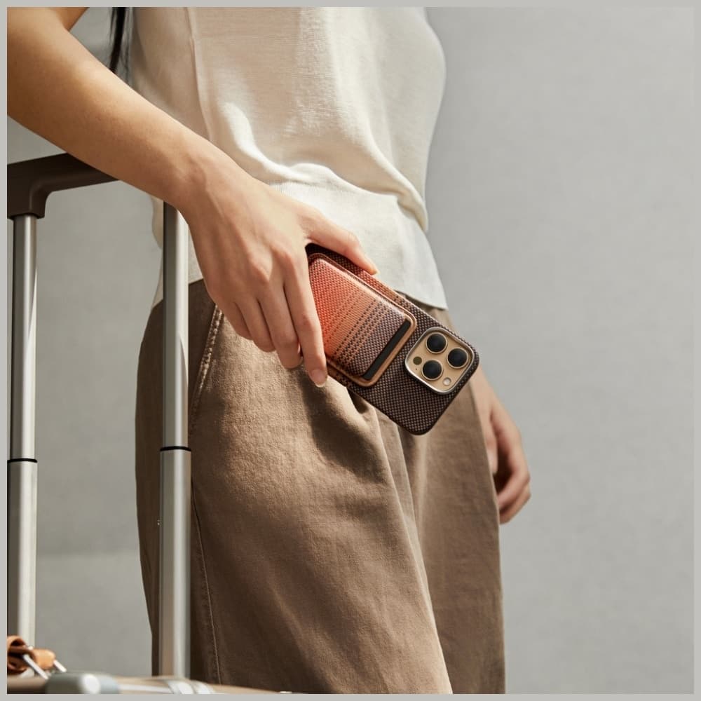 Μαγνητικό Πορτοφόλι Pitaka Woven Wallet Magsafe Για Τηλέφωνο Sunset 13