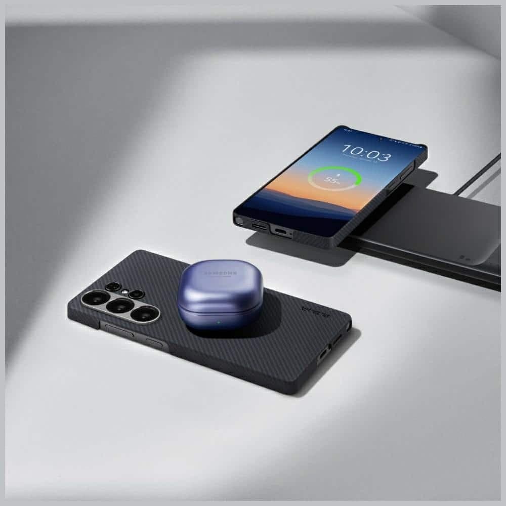 Θήκη Pitaka Ultra-Slim Magsafe Για Samsung Galaxy S25 Ultra Μαύρη Γκρι 15