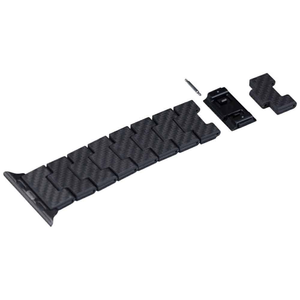 Λουράκι Pitaka Carbon Fiber Retro Για Apple Watch 1/2/3/4/5/6/7/8/9/10/se/ultra/ultra2 Μαύρο Γκρι 12
