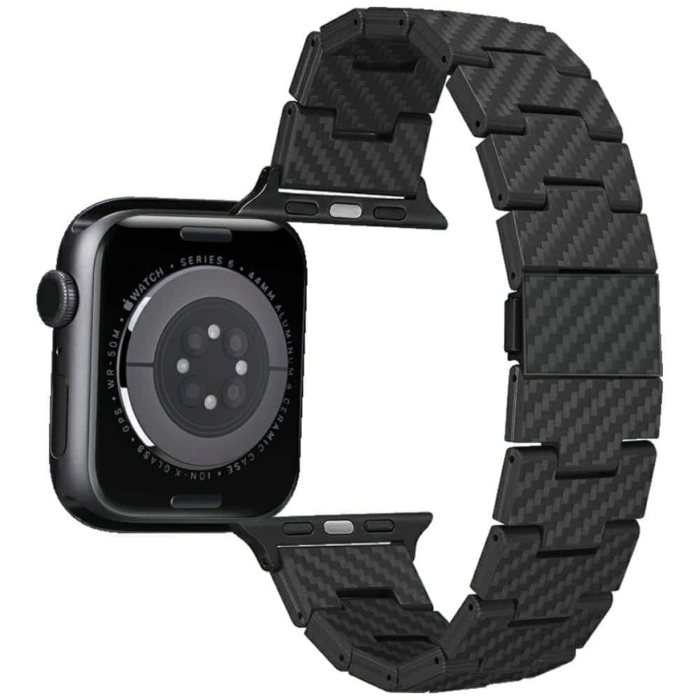 Λουράκι Pitaka Carbon Fiber Retro Για Apple Watch 1/2/3/4/5/6/7/8/9/10/se/ultra/ultra2 Μαύρο Γκρι 5