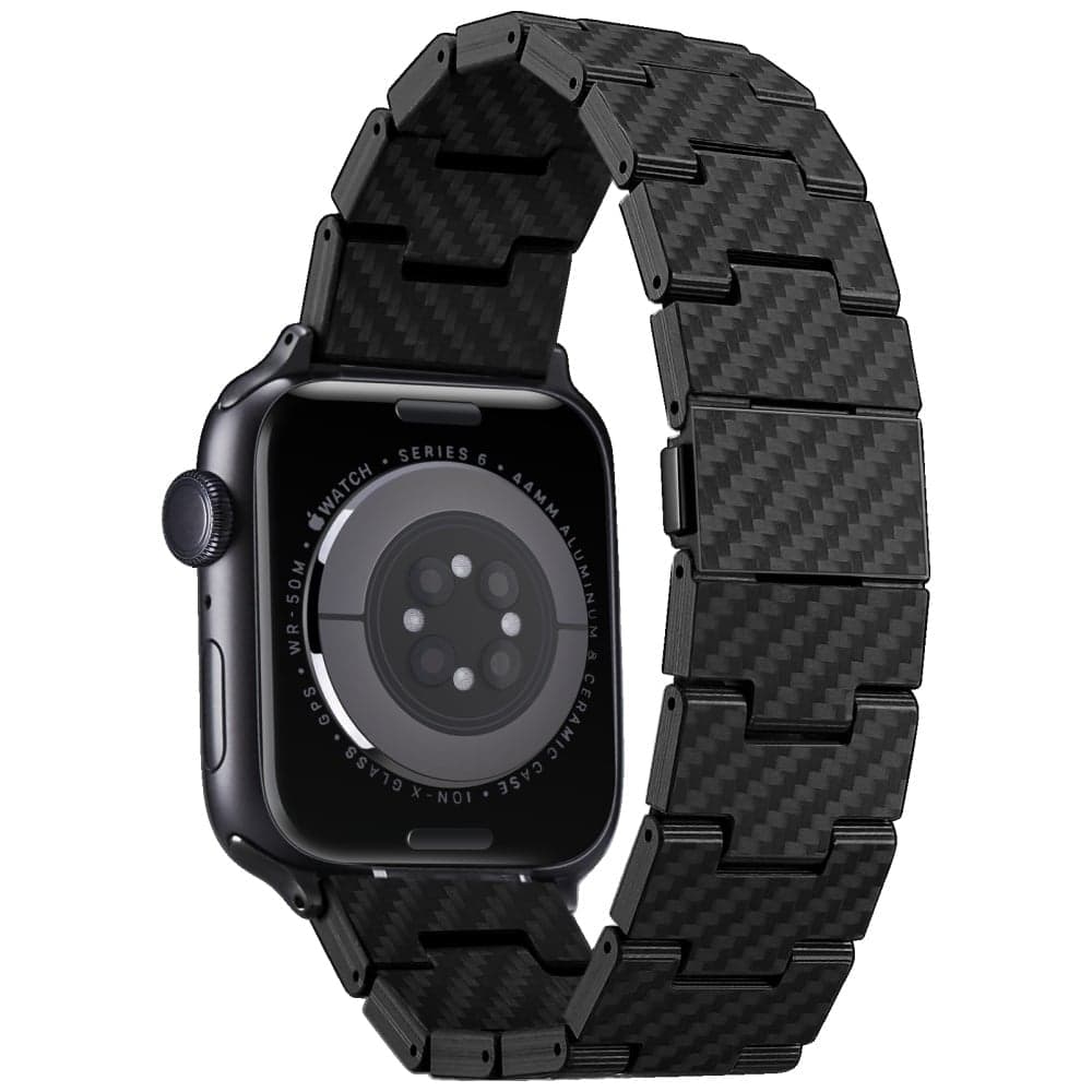 Λουράκι Pitaka Carbon Fiber Retro Για Apple Watch 1/2/3/4/5/6/7/8/9/10/se/ultra/ultra2 Μαύρο Γκρι 3