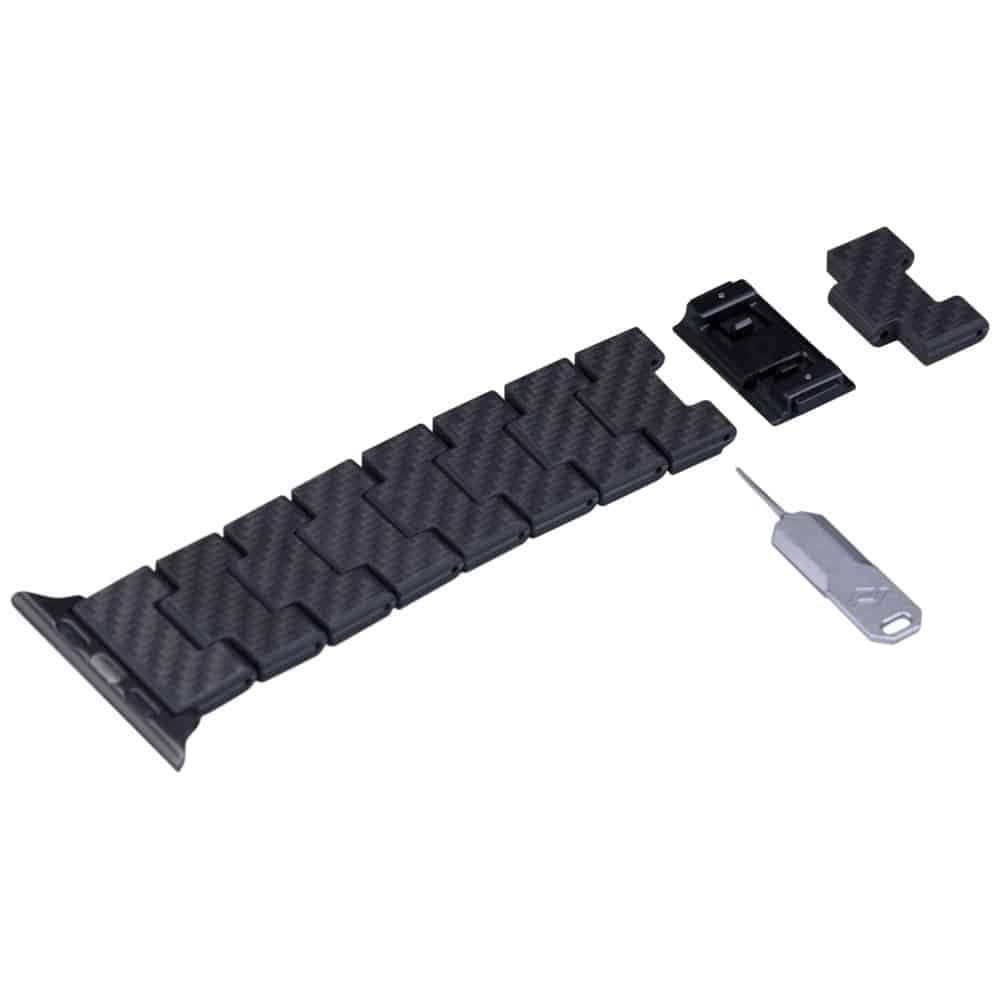 Λουράκι Pitaka Carbon Fiber Retro Για Apple Watch 1/2/3/4/5/6/7/8/9/10/se/ultra/ultra2 Μαύρο Γκρι 11