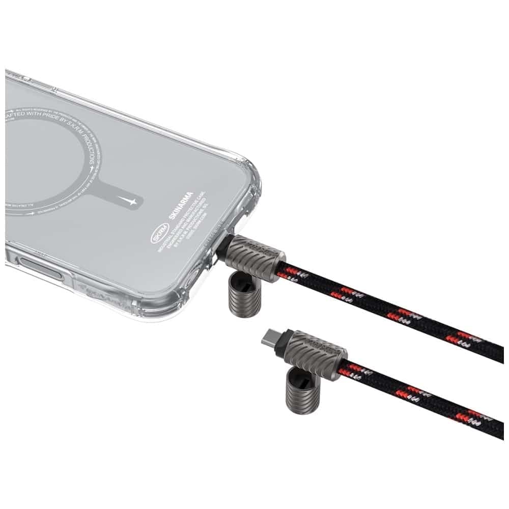 Universal 2in1 Λουράκι/Καλώδιο  Λαιμού Τηλεφώνου Skinarma Dyno Ve USB-C/usb-C Μαύρο 3