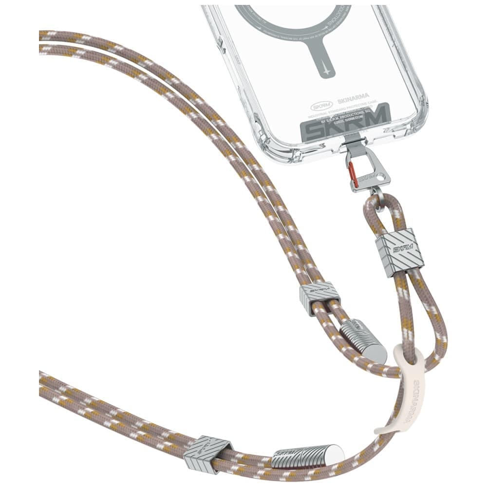 Universal 2in1 Λουράκι/Καλώδιο  Λαιμού Τηλεφώνου Skinarma Dyno Ve USB-C/usb-C Σε Μπεζ 2