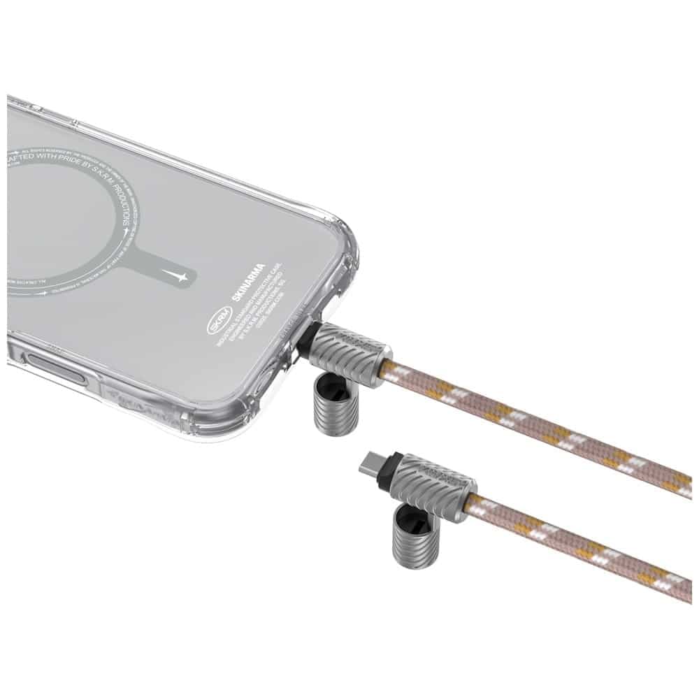 Universal 2in1 Λουράκι/Καλώδιο  Λαιμού Τηλεφώνου Skinarma Dyno Ve USB-C/usb-C Σε Μπεζ 3