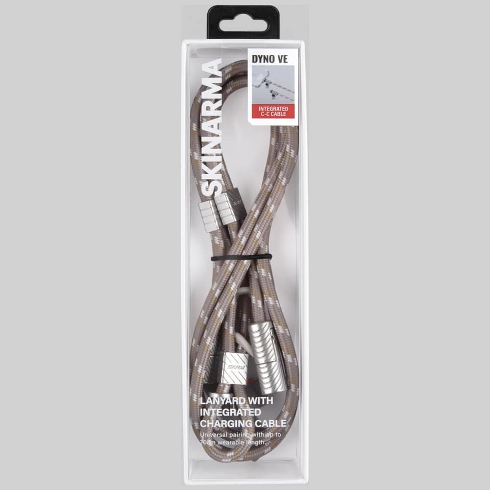 Universal 2in1 Λουράκι/Καλώδιο  Λαιμού Τηλεφώνου Skinarma Dyno Ve USB-C/usb-C Σε Μπεζ 7