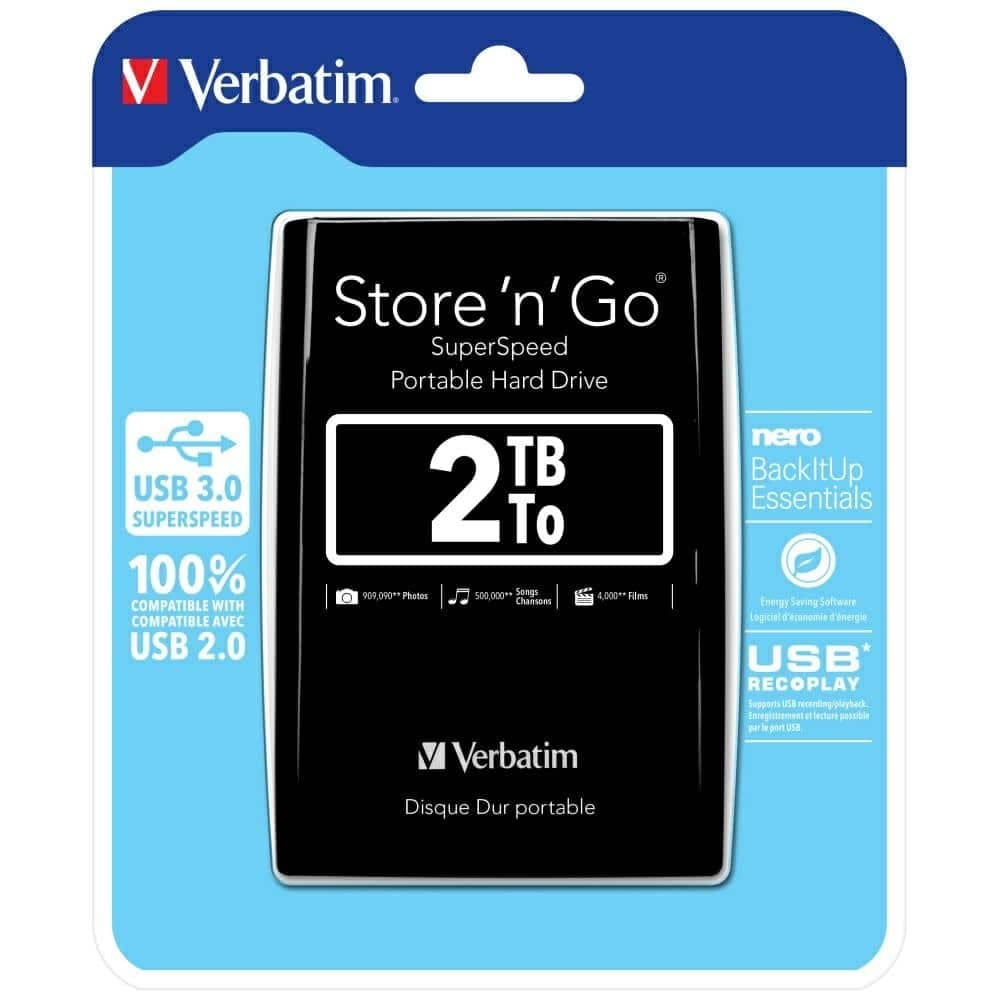 Εξωτερικός Σκληρός Δίσκος Verbatim Store 'n' Go USB 3.0 Hdd 2tb Μαύρος 53177 11