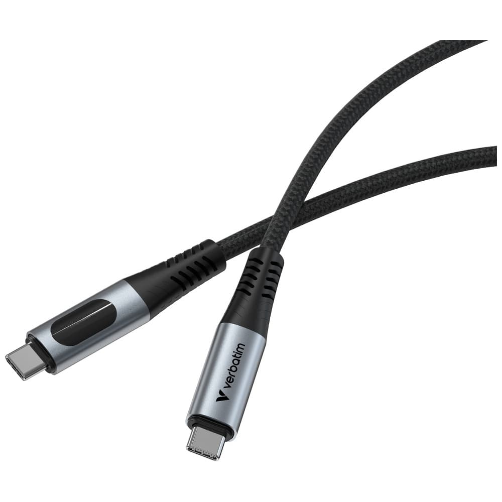 Καλώδιο Verbatim Sync & Charge USB-C To USB-C 40gb/s 240w Display 120cm Black 31849 2