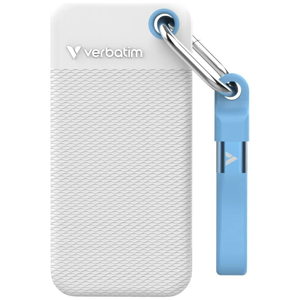 Εξωτερικός Δίσκος Verbatim Pocket Ssd 1tb USB-C 3.2 Gen 2 Λευκό-Ανοιχτό Μπλε 32320