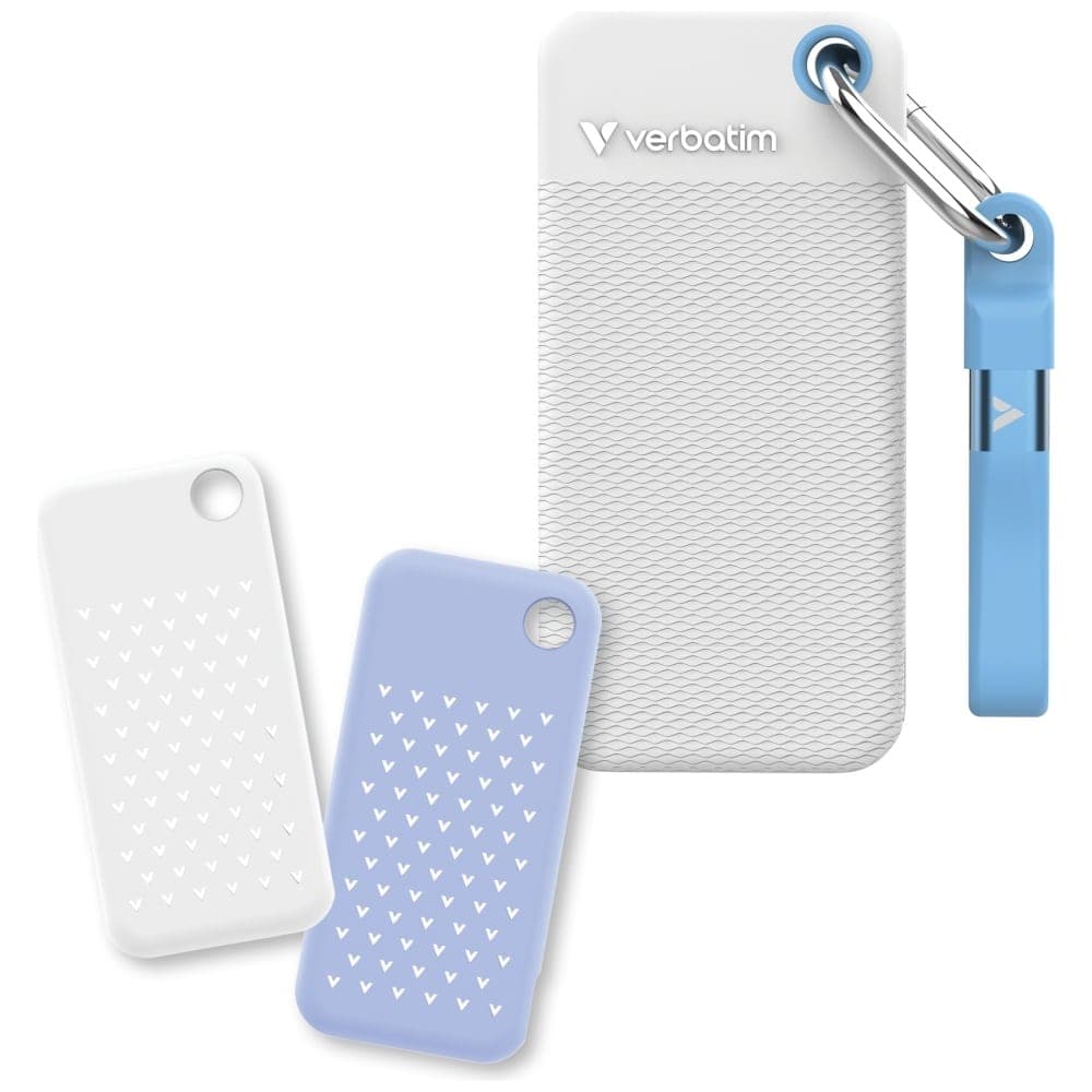 Εξωτερικός Δίσκος Verbatim Pocket Ssd 1tb USB-C 3.2 Gen 2 Λευκό-Ανοιχτό Μπλε 32320 2