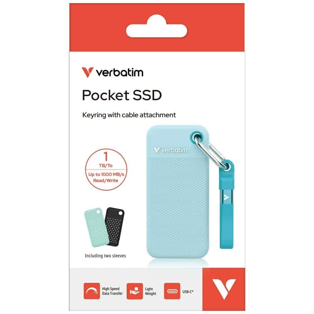 Εξωτερικός Δίσκος Verbatim Pocket Ssd 1tb USB-C 3.2 Gen 2 Μαύρος-Πολάρης Μπλε 32324 8