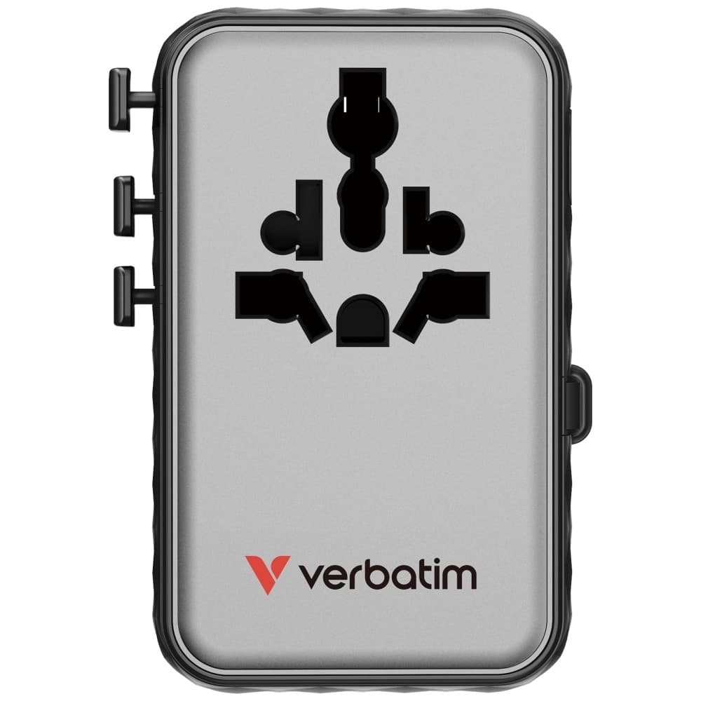 Verbatim Αντάπτορας Ταξιδίου Eu/uk/us Gan Με 2xusb-C/2xusb-A/1xusb-C Pd 100w Μαύρος 30191 4