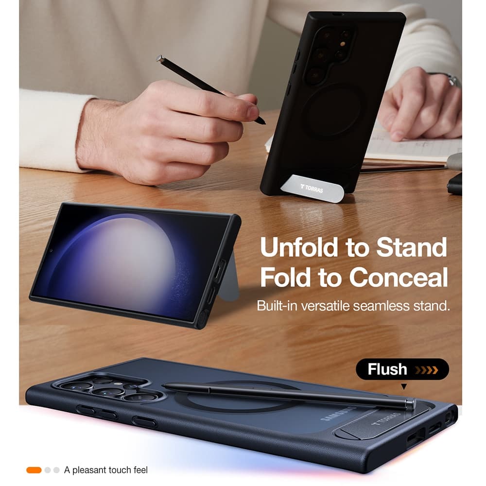 Torras Pstand - θήκη για Samsung Galaxy S24 Ultra - Μαύρο 7