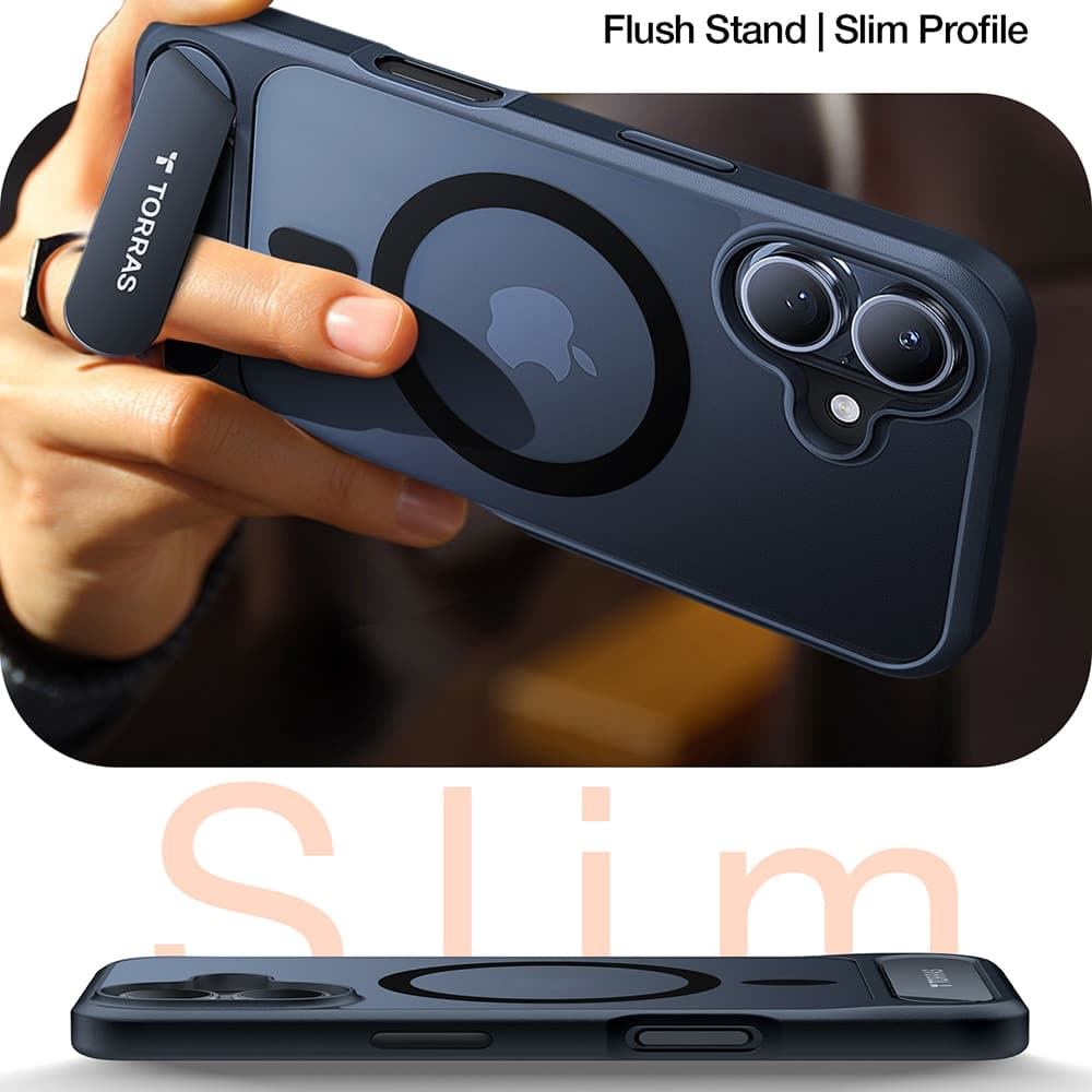 Torras Pstand - θήκη για Apple iPhone 16 Plus - Μαύρο 4