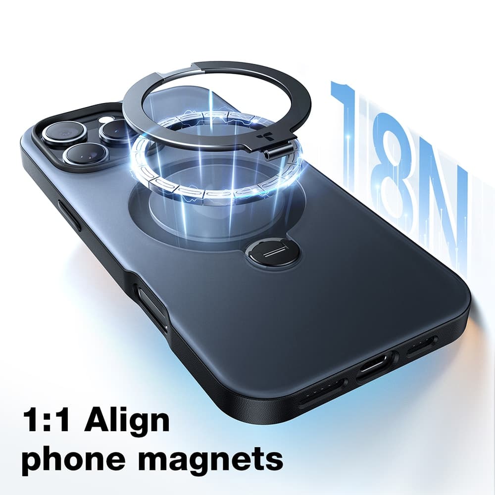 Torras Ostand Spin - θήκη για Apple iPhone 16 Plus - Μαύρο 3