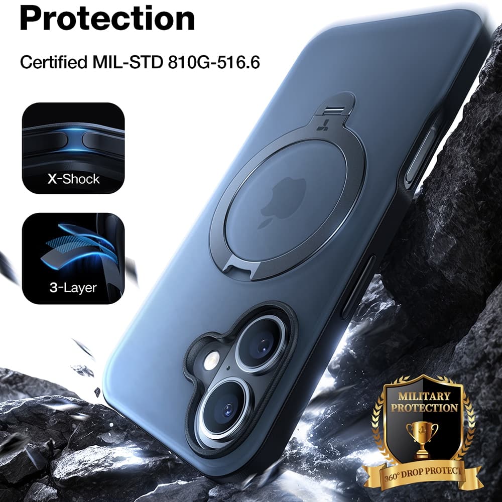 Torras Ostand Spin - θήκη για Apple iPhone 16 Plus - Μαύρο 2