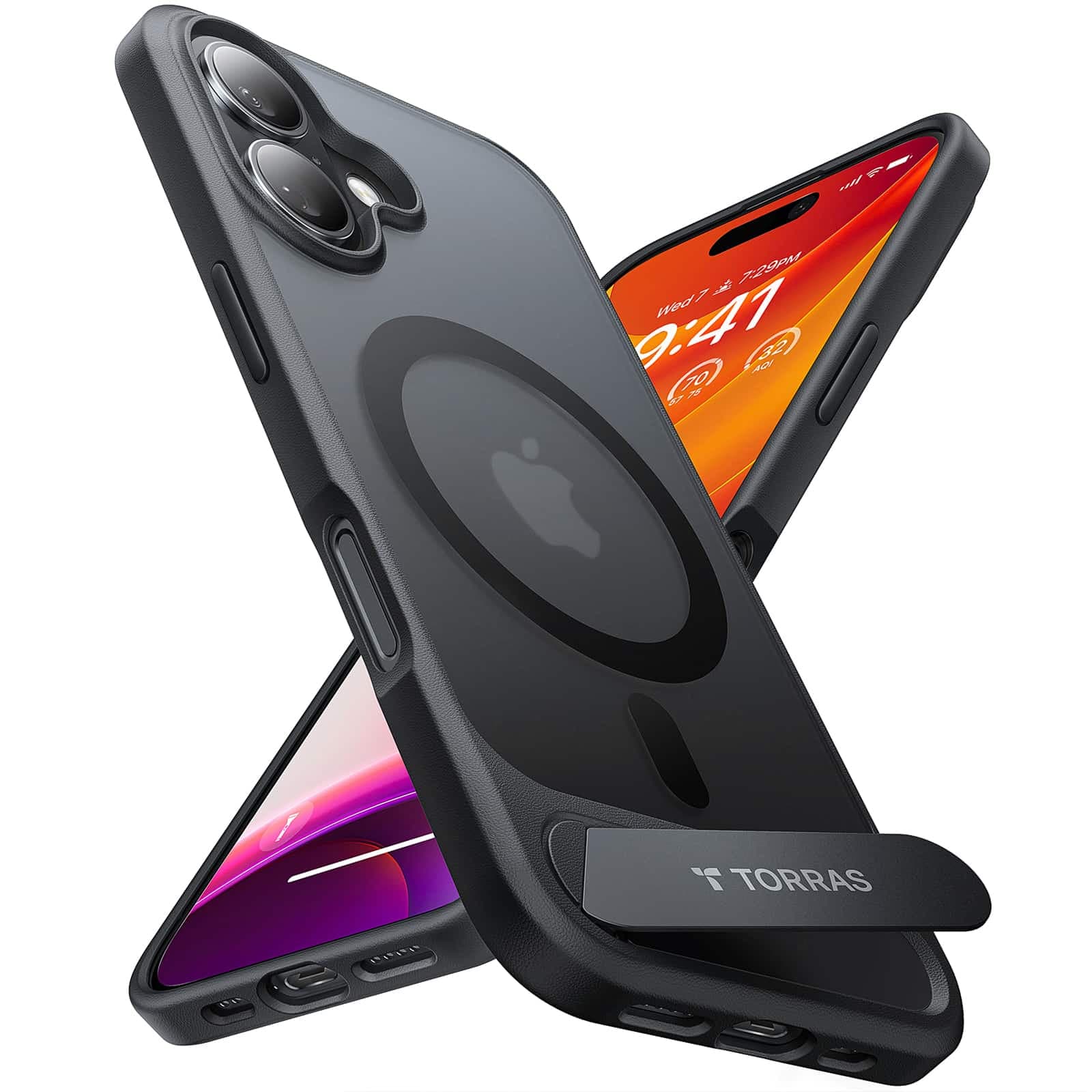 Torras Pstand - θήκη για Apple iPhone 16 Plus - Μαύρο