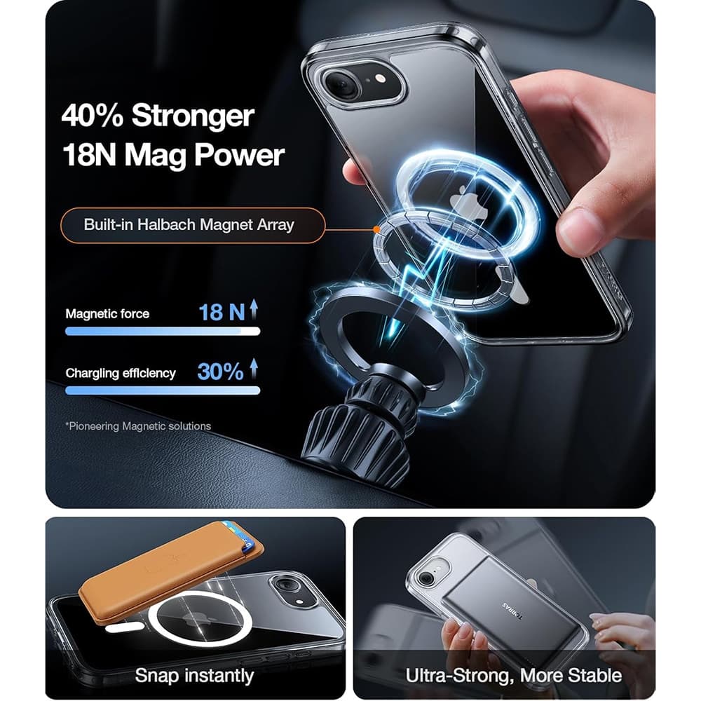 Torras Guardian Magnetic Series - θήκη για Apple iPhone 16e - Διάφανο 7