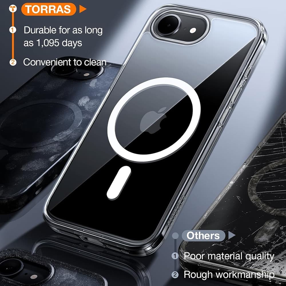 Torras Guardian Magnetic Series - θήκη για Apple iPhone 16e - Διάφανο 3