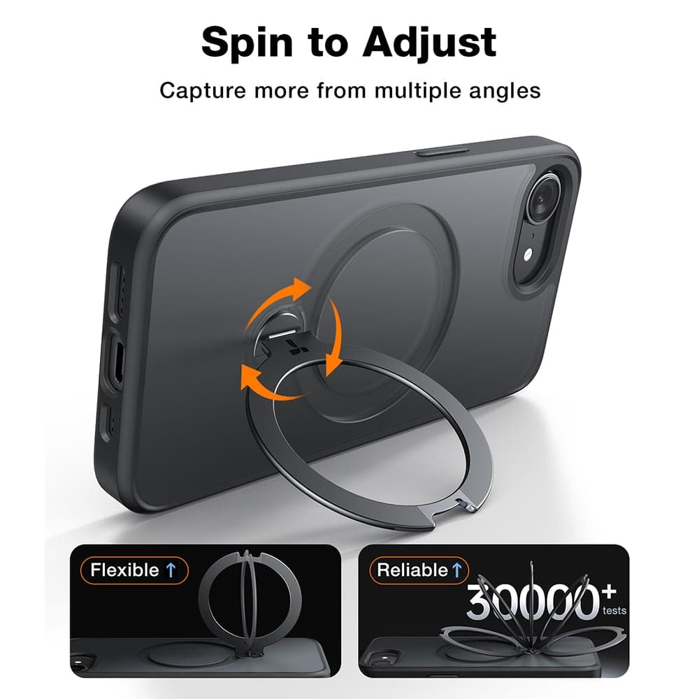 Torras Ostand Spin - θήκη για Apple iPhone 16e - Μαύρο 4