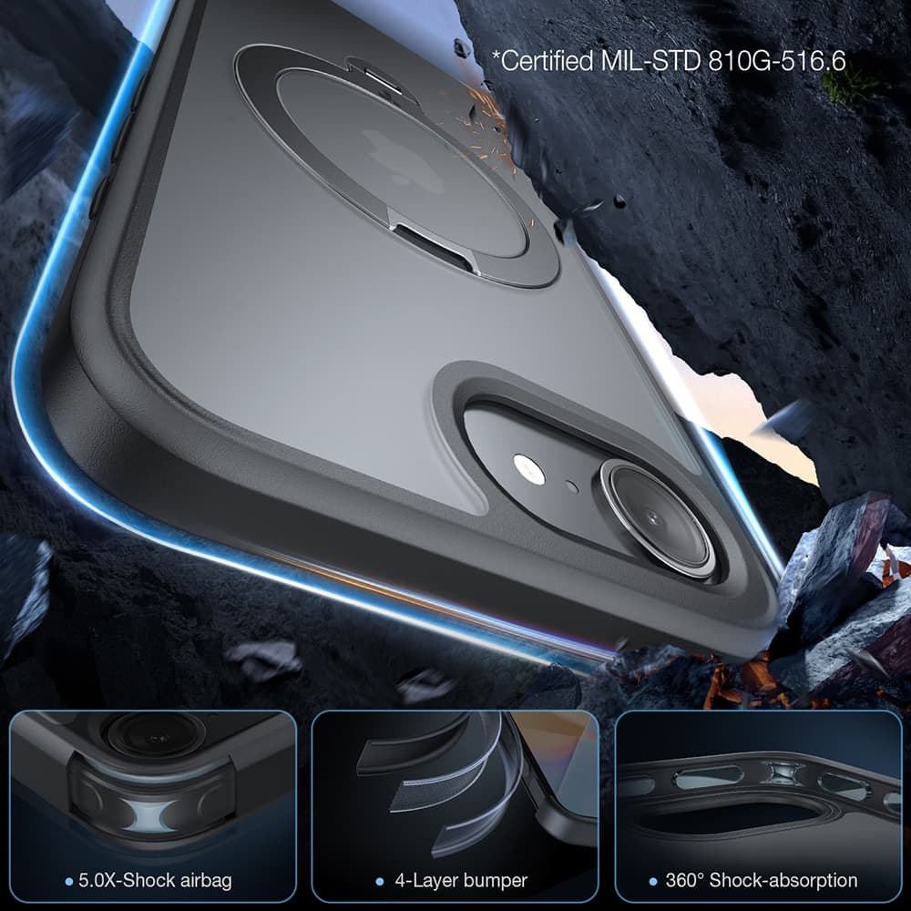 Torras Ostand Spin - θήκη για Apple iPhone 16e - Μαύρο 5