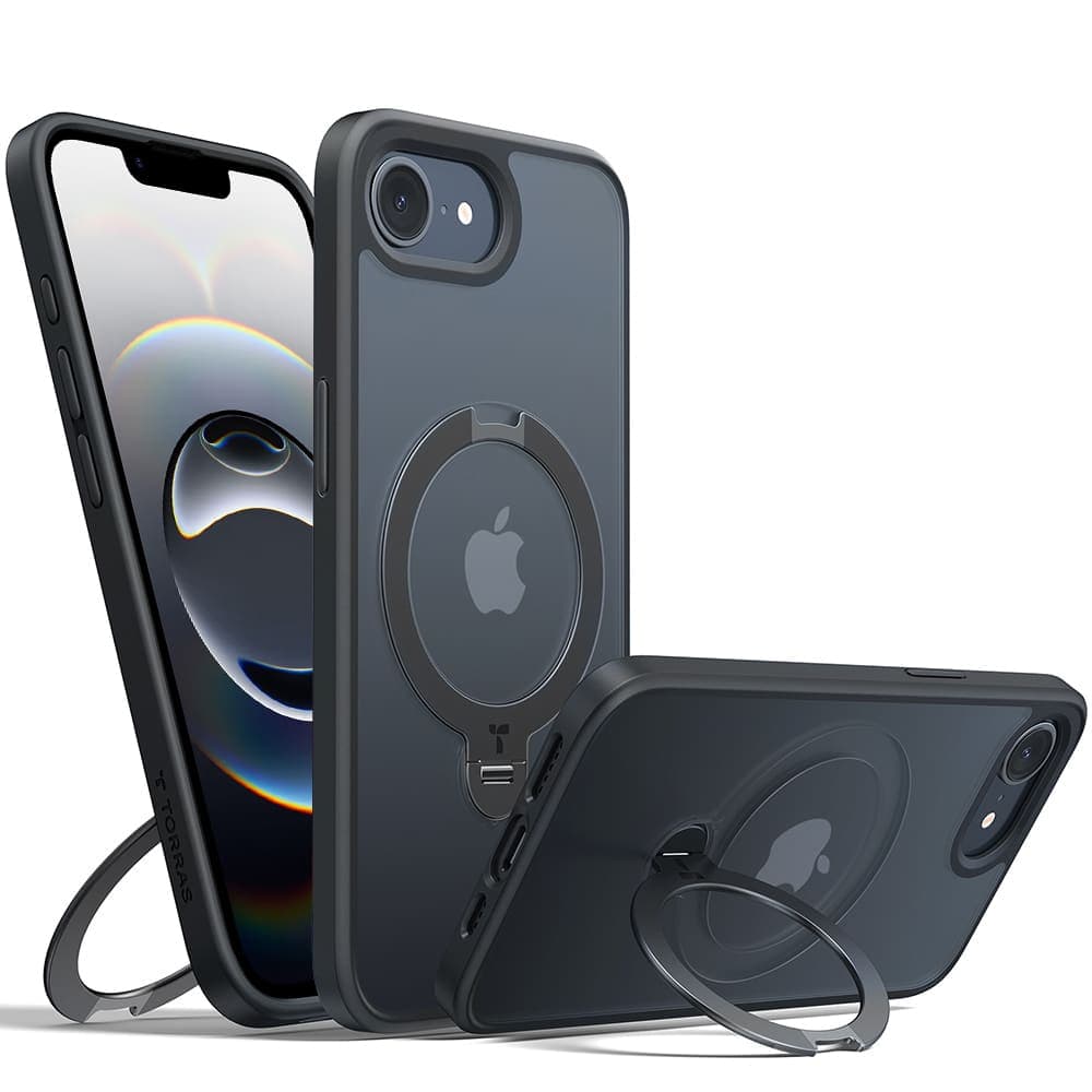 Torras Ostand Spin - θήκη για Apple iPhone 16e - Μαύρο