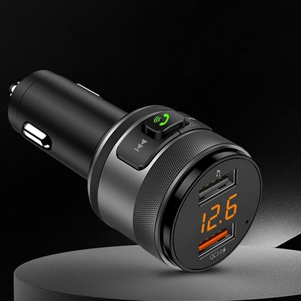 Techsuit - Ραδιοφωνικός Αναμεταδότης Volttune (mfm1) - Διπλή Θύρα USB, Qc3.0, Λειτουργία Mp3 Player, Bluetooth - Μαύρο 7