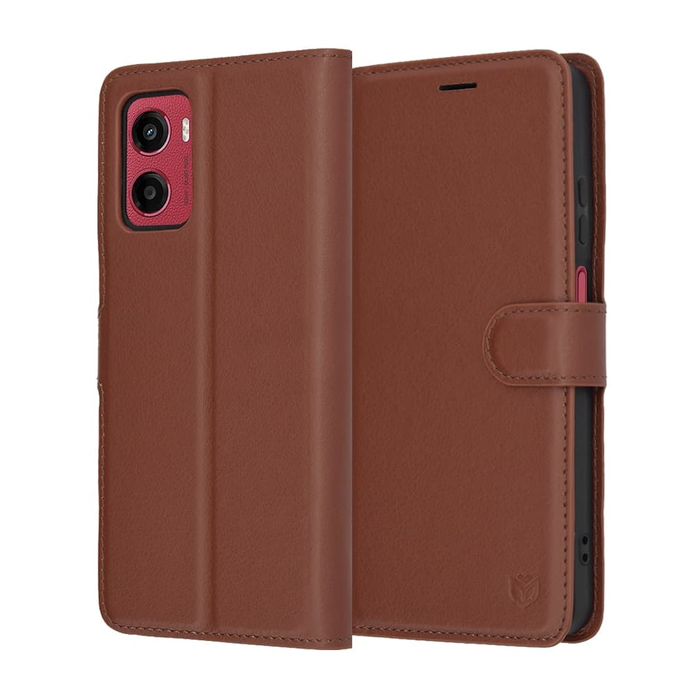 Techsuit Leather Folio - θήκη για Motorola Moto G05 / E15 - Καφέ