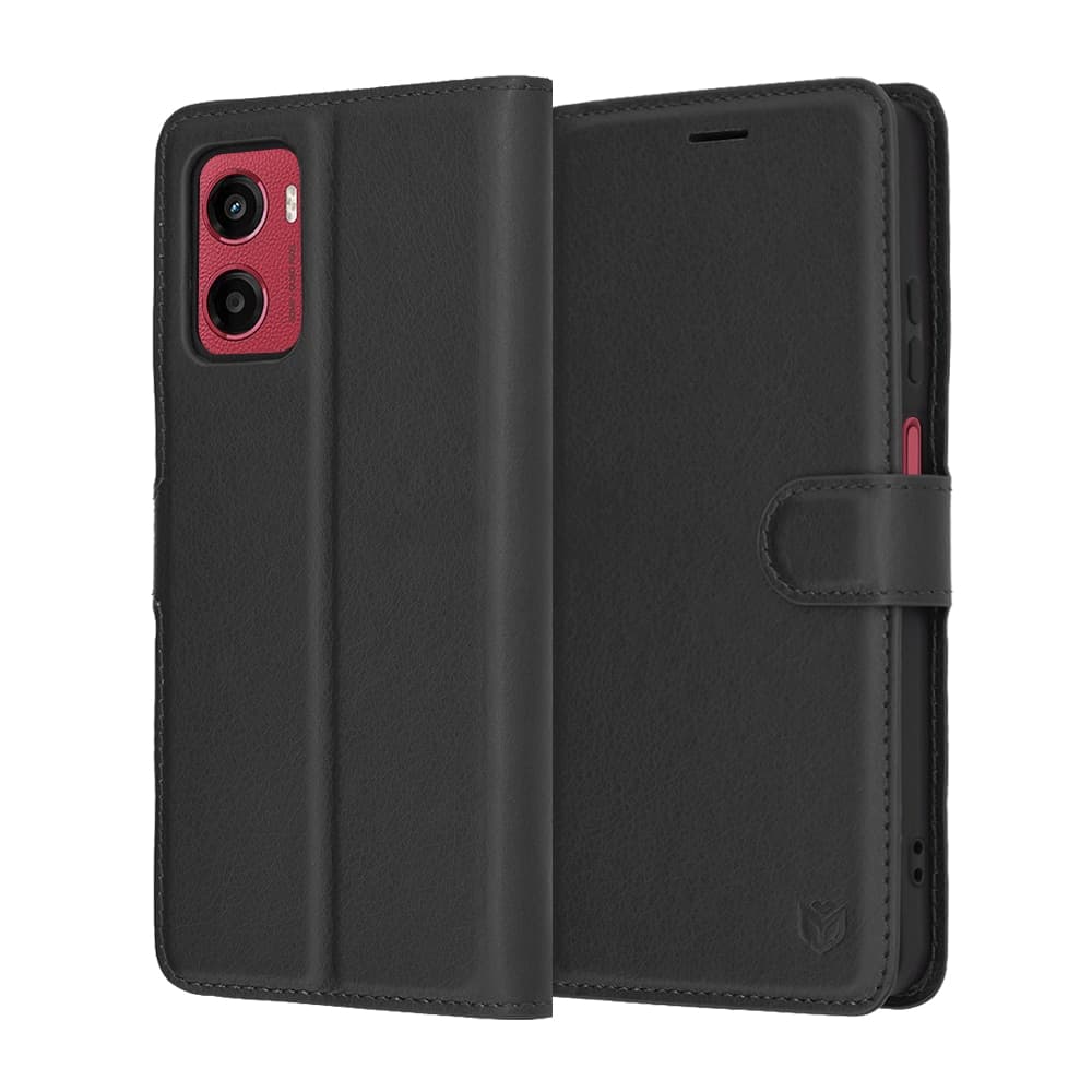 Techsuit Leather Folio - θήκη για Motorola Moto G05 / E15 - Μαύρο