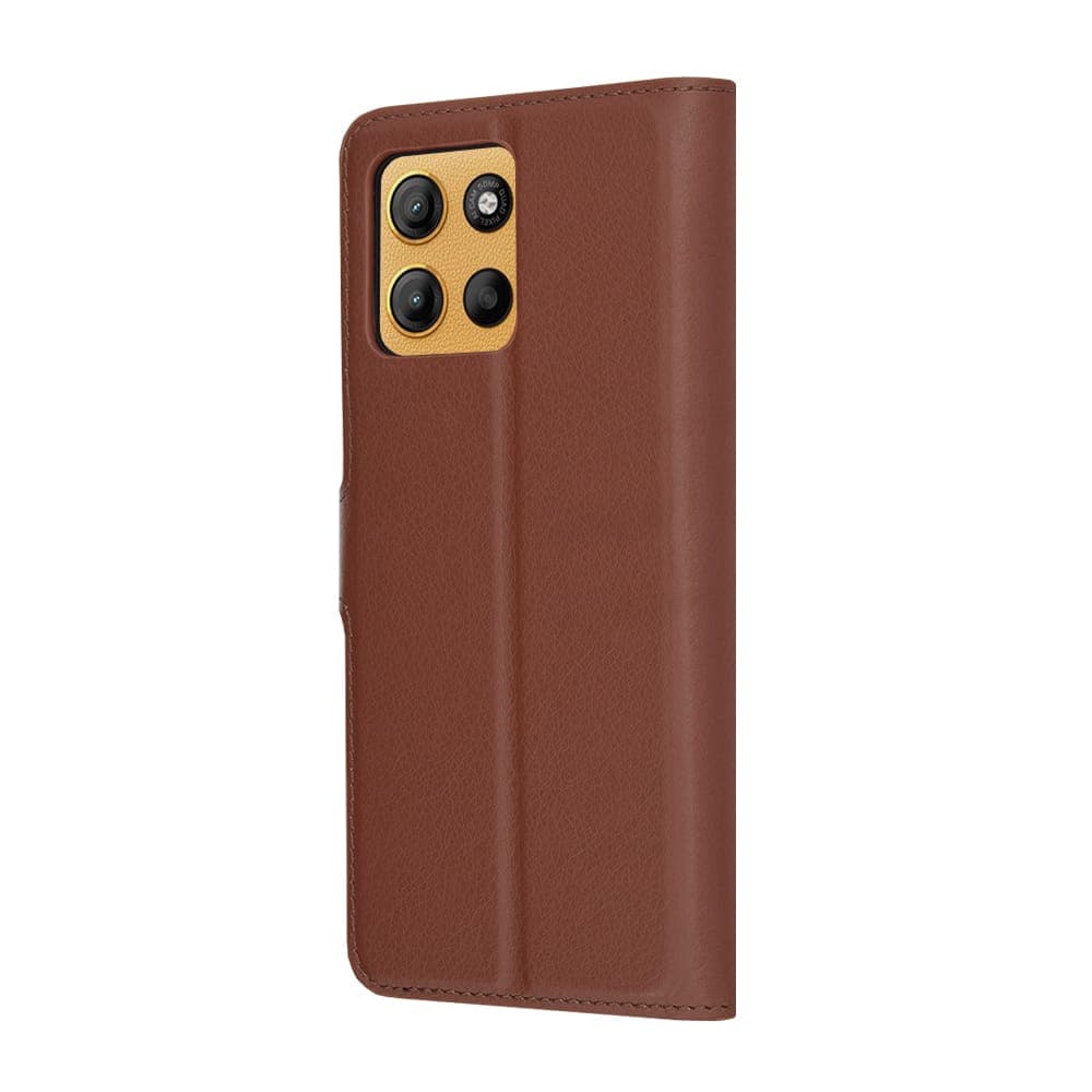 Techsuit Leather Folio - θήκη για Motorola Moto G15 / Power - Καφέ 5