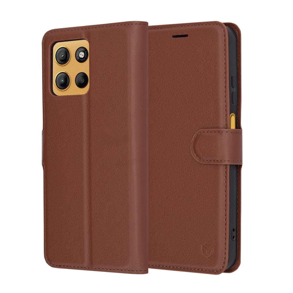 Techsuit Leather Folio - θήκη για Motorola Moto G15 / Power - Καφέ