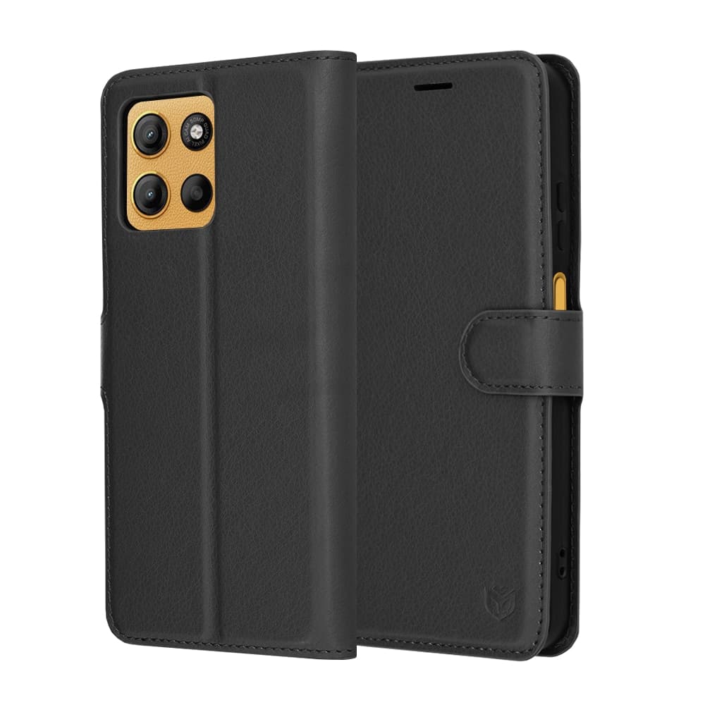 Techsuit Leather Folio - θήκη για Motorola Moto G15 / Power - Μαύρο